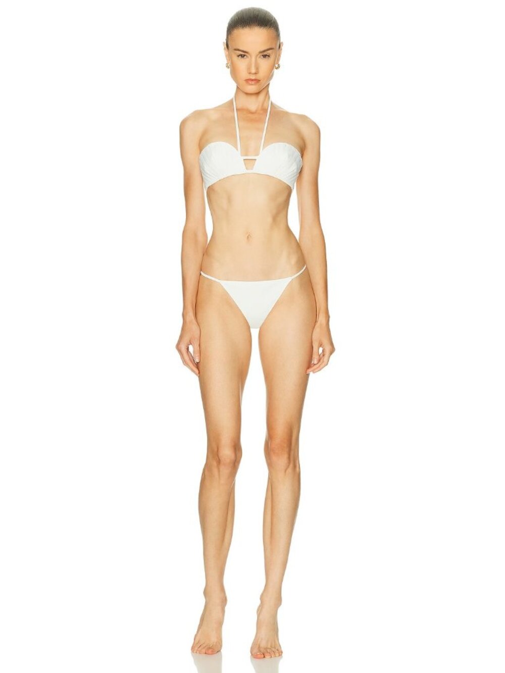 ADRIANA DEGREAS Coquille De Mer Halterneck Bikini Set in Off White